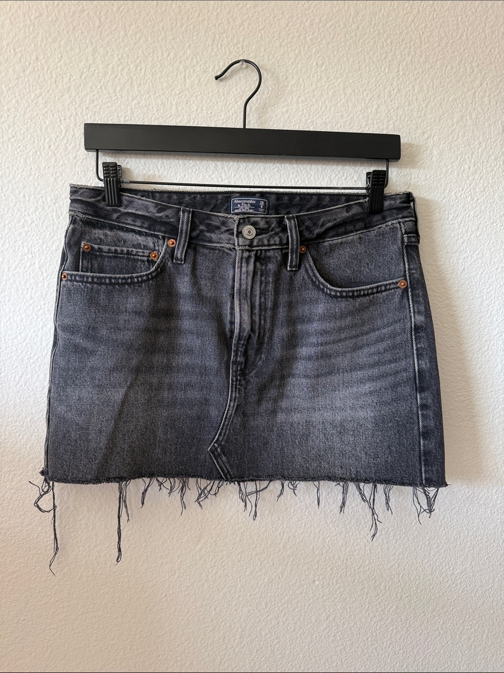 Abercrombie & Fitch Black Denim Micro Mini Skirt